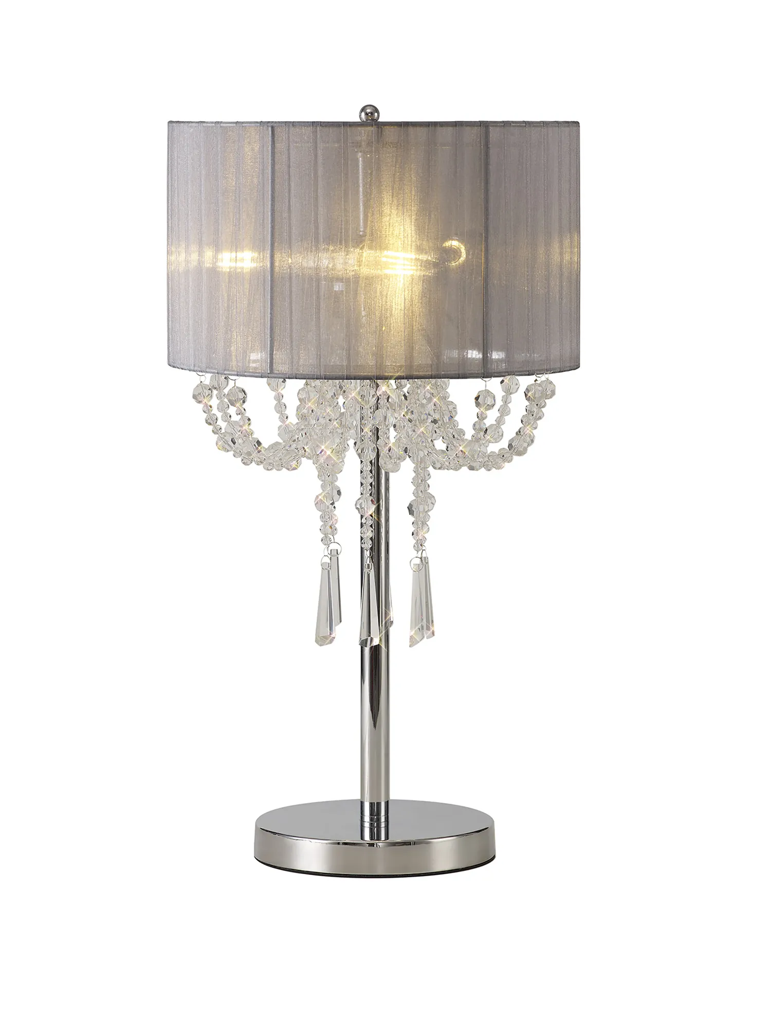 IL31749/GY  Freida 55cm Crystal Table Lamp 3 Light